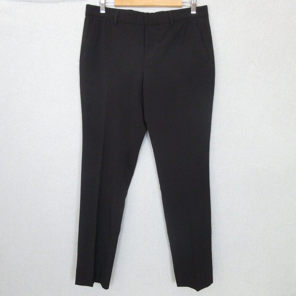 Buffalo David Bitton Dress Pants Mens 34 32 Stretch Slim Tapered Black Office